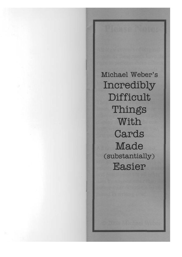 Michael Weber - Incredibly Difficult Things With Cards Made Easier