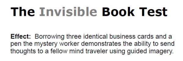 Raj Madhok - Invisible Book Test