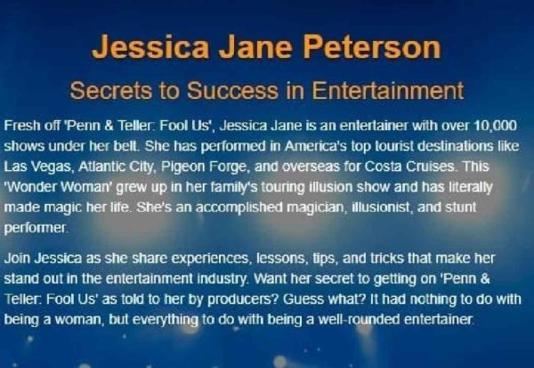 Jessica Jane Peterson - Secrets to Success in Entertainment