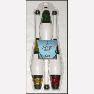 Juggling Set (3 Decorated Clubs) Assorted Colors by Zyko