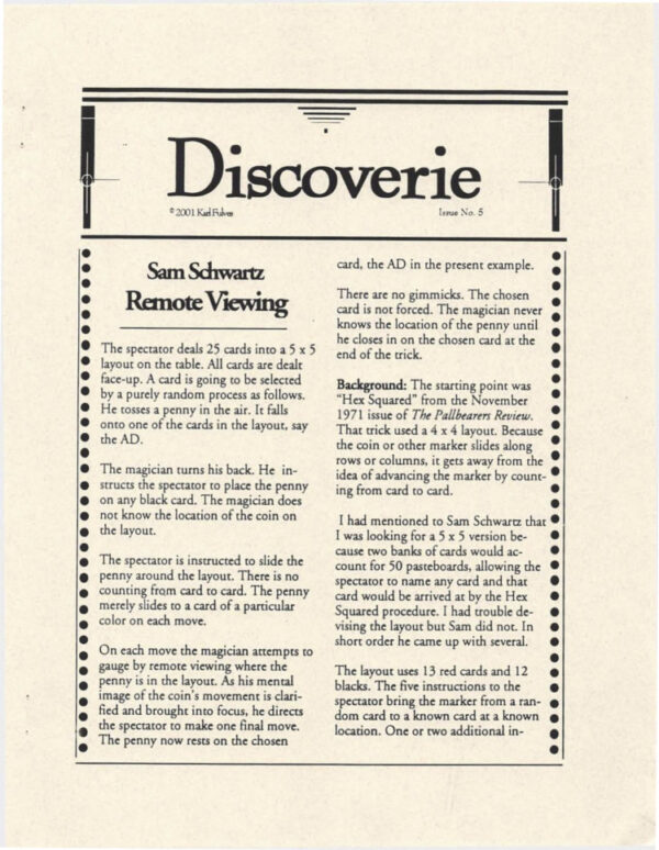 Karl Fulves - Discoverie Nº5
